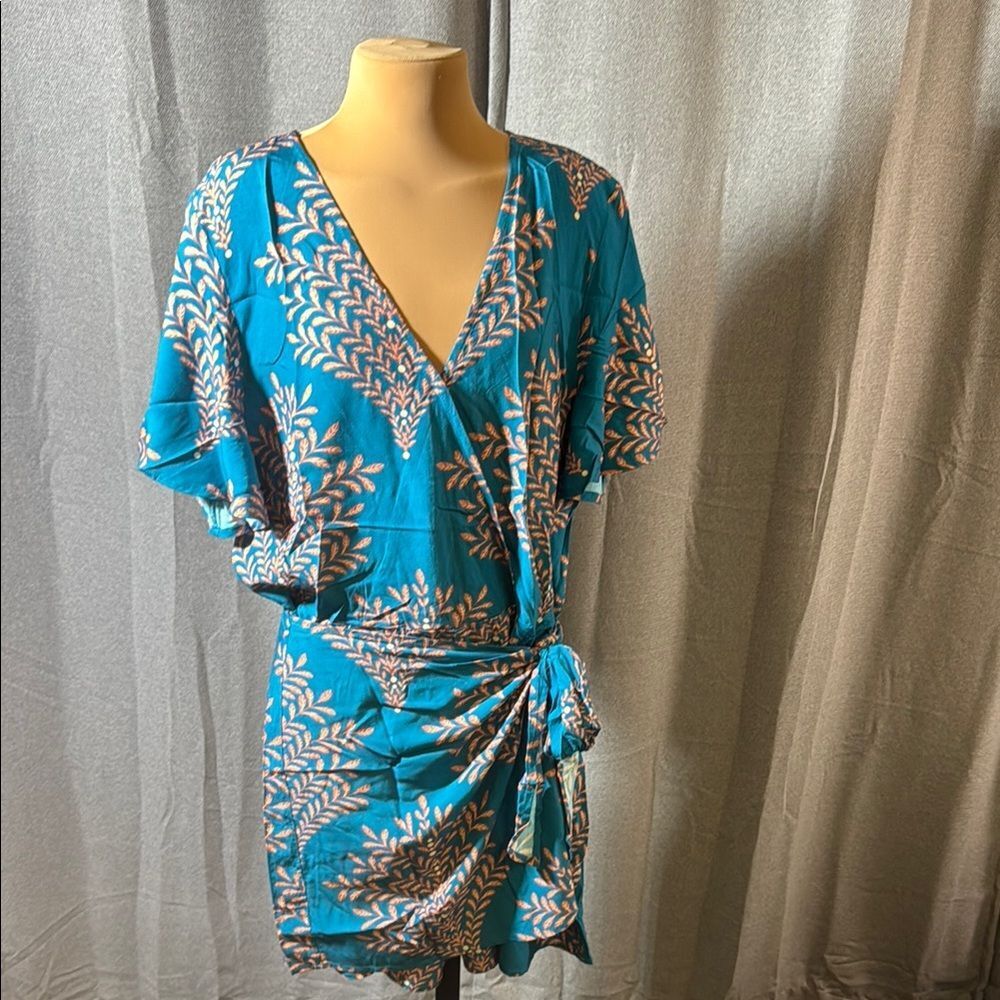 CupShe Blue and White Wrap Romper